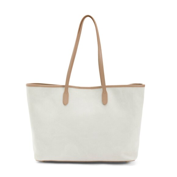 DIVINA FIRENZE latte Made In Italy Suede Tote With Detachable Pouch